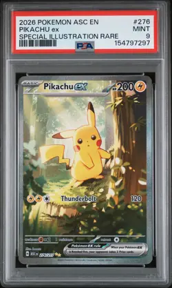 2026 POKEMON ASC EN-ASCENDED HEROES SPECIAL ILLUSTRATION RARE PIKACHU EX PSA 9 - Image 1