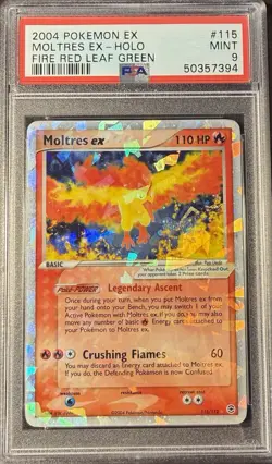 2004 Pokemon EX FireRed & LeafGreen 115 Moltres EX Holo PSA 9 Mint - Image 1