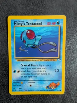Misty's Tentacool 57/132 Uncommon Gym Heroes Pokemon Unlimited MP - Image 1