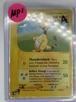 2003 Vintage Pokemon TCG Ampharos 1/147 Reverse Holo Rare Aquapolis E-Reader - Image 3