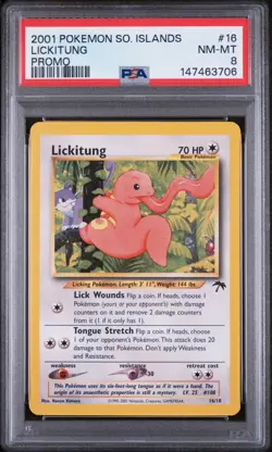 Lickitung Promo Pokemon Southern Islands 16/18 PSA 8 - Image 1