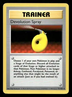 Devolution Spray 72/102 Base Set Shadowless Unlimited NM/M Pokemon - Image 1