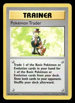Pokemon Trader 77/102 Base Set Shadowless Unlimited NM/M Pokemon - Image 1