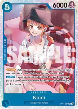 Nami OP11-054 SR Foil A Fist of Divine Speed Mint One Piece TCG Card - Image 1