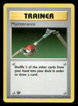 Maintenance 83/102 Base Set Shadowless 1st Edition LP Pokemon - Image 1
