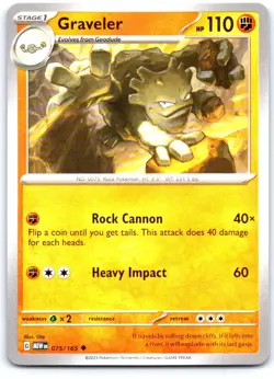 Graveler 075/165 Uncommon 151 Pokemon Near Mint - Image 1