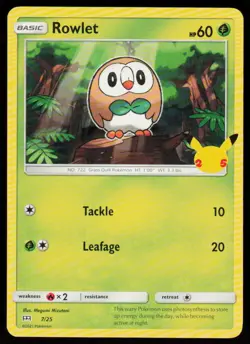 Rowlet 007/025 Promo McDonald's 25th Anniversary Promos Pokemon Near Mint - Image 1