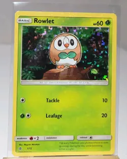 Pokemon TCG Rowlet 1/12 McDonalds Collection 2017 Holo - Image 1