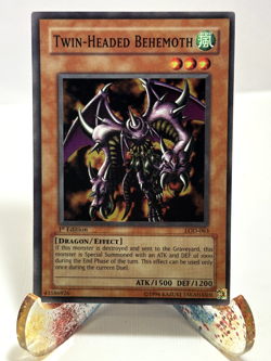 YuGiOh! Twin-Headed Behemoth LOD-063 1st Edition Super Rare LP - Image 1