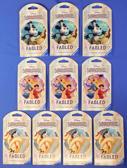 DISNEY LORCANA TCG FABLED 10 SLEEVED BOOSTER PACK LOT SEALED - Image 1