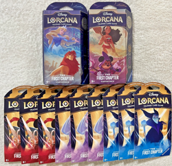 DISNEY LORCANA THE FIRST CHAPTER STARTER DECKS + 9 BOOSTER PACKS **NEW** - Image 1