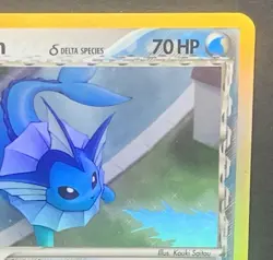 2005 Pokemon EX Delta Species VAPOREON Rev Holo Foil 18/113 MP - Image 4