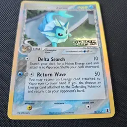 Vaporeon EX Delta Species 18/113 Rare Reverse Holo Stamped Stage 1 Pokemon 2005 - Image 2