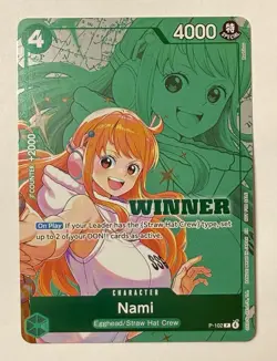 2026 One Piece Nami P-102 (Winner Card) Pack Promo Tournament Foil English - Image 1