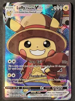 Luffy Pikachu VCOS 024/055 ✰FAN ART CARD✰ Cosplay Holo, Pokemon (Non-TCG) •NM - Image 1