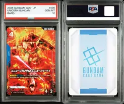 PSA 10 Unicorn Gundam R+ GD01-005 2025 Gundam Card Game Japanese GEM MT - Image 1
