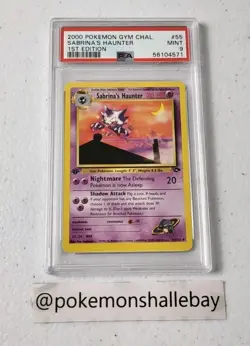 Sabrina's Haunter 55/132 1st edition - Gym Challenge *PSA 9 - MINT* Pokemon Card - Image 1