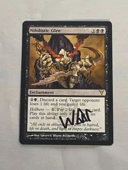 MTG Nihilistic Glee Artist Proof and Signature Signed Reynolds - Image 1