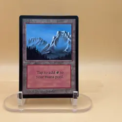 MTG Mountain Beta 1993 Black Border Vintage Magic Basic Land LP Old - Image 1
