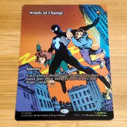 Winds of Change, Foil Borderless Art, Spider-Man, Magic MTG LP Light Play - Image 1