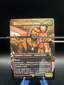 Barret, Avalanche Leader (Borderless) (Chocobo Track Foil) Commander: Final F... - Image 1