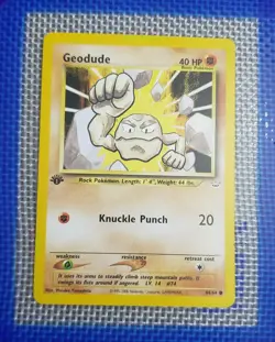 Pokemon Neo Revelation 1st Edition Geodude 44/64 Regular Card 1995 - Image 1