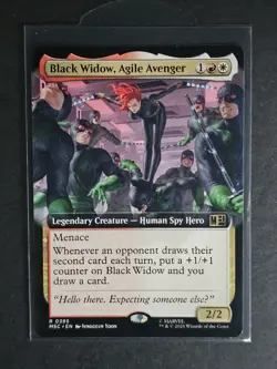MTG Black Widow, Agile Avenger Extended Art Non-foil R 0395 Marvel Super Heroes - Image 1
