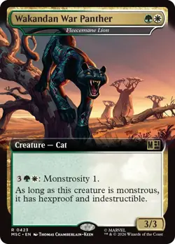 x1 Wakandan War Panther - Fleecemane Lion - Extended Art R MTG Commander: Marvel - Image 1