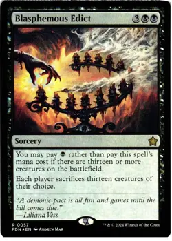 Blasphemous Edict 57 R Foundations NM Foil MTG - Image 1