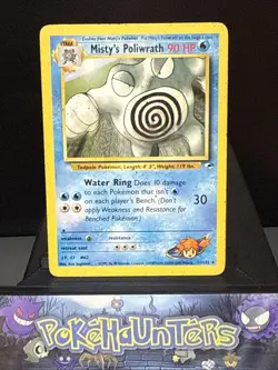 Pokemon Card Misty’s Poliwrath 31/132 Gym Heroe Set Non Holo Rare Played - Image 1