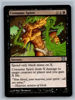 Magic The Gathering 10th Edition Consume Spirit #131/383 MTG TCG CCG Tenth - Image 1