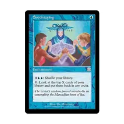 WOTC MtG Mercadian Masques Soothsaying (U) EX - Image 1