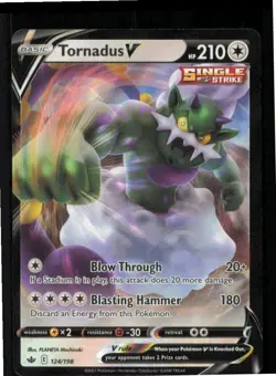 Tornadus V 124/198 Holo V Rare Chilling Reign Pokemon Holo Near Mint - Image 1