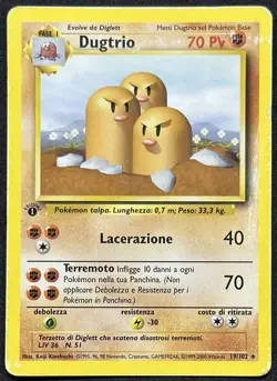 POKEMON~DUGTRIO~19/102~1A EDIZIONE~SET BASE~ITA~PR - Image 1