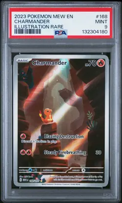 PSA 9 Charmander 168/165 - 🌊 Illustration Rare 151 Pokemon TCG 🖤 - MINT - Image 1