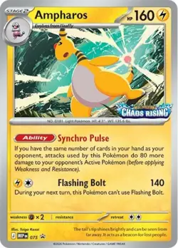 1x Ampharos - MEP075 - MEP Black Star Promos Lightly Played Pokemon ME - Mega Ev - Image 1