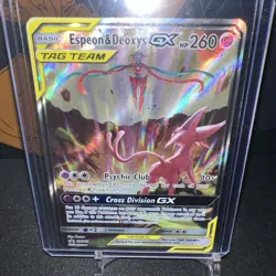 Pokemon Sun and Moon Espeon & Deoxys GX TAG TEAM Promo Holo SM240 260 HP EN NM - Image 2