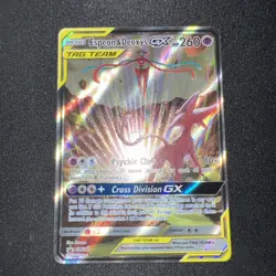 Pokemon Sun and Moon Espeon & Deoxys GX TAG TEAM Promo Holo SM240 260 HP EN NM - Image 3