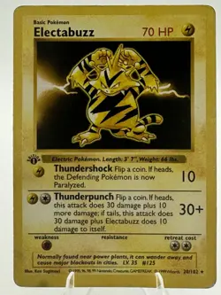 Pokemon Electabuzz 1st Edition Base Set (020/102) Shadowless WOTC 1999 - Image 1