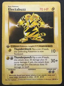 Pokemon Electabuzz 1st Edition Base Set (020/102) Shadowless WOTC 1999 - Image 4