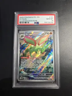 Pokemon TCG 2025 Flygon EX Illustration Rare 101/094 PSA 10 Gem Mint - Image 1