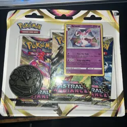 Pokemon Astral Radiance 3 Pack Blister Sylveon Promo Charizard Coin SWSH Sealed - Image 1