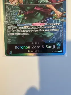 Bandai One Piece Card Game Roronoa Zoro & Sanji Leader Holo Eng ST12-001 - Image 3