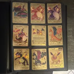 Pokemon Gold Metal V Card Lot - Charizard, Pikachu, Flareon, Morpeko, Zacian - Image 1