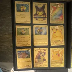 Pokemon Gold Metal V Card Lot - Charizard, Pikachu, Flareon, Morpeko, Zacian - Image 2