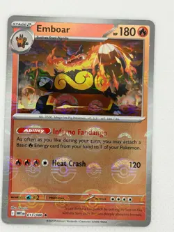 Emboar (Poke Ball Pattern) 013/086 Rare White Flare Pokemon Near Mint - Image 1
