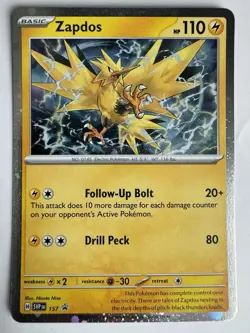 Cosmo Holo Zapdos 157 Scarlet & Violet Black Star Promo Pokemon TCG C - Image 1