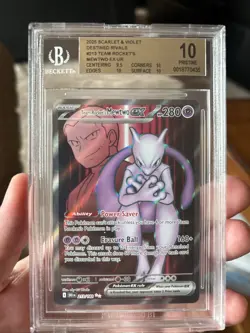 2025 Pokemon Destined Rivals Team Rocket's Mewtwo ex #213 UR BGS 10 PRISTINE - Image 1
