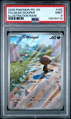 2025 POKEMON PFL EN-PHANTASMAL FLAMES ILLUSTRATION RARE PALDEAN WOOPER PSA 9 - Image 1