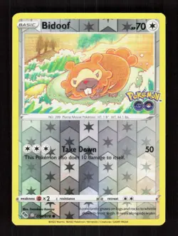 Bidoof Reverse Holo 059/078 Pokemon GO Common NM - Image 1